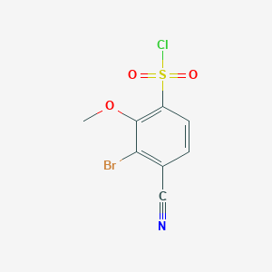 molecular formula C8H5BrClNO3S B1484776 3-Bromo-4-cyano-2-methoxybenzenesulfonyl chloride CAS No. 1805018-66-9