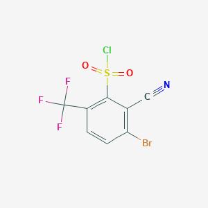 molecular formula C8H2BrClF3NO2S B1484779 3-Bromo-2-cyano-6-(trifluoromethyl)benzenesulfonyl chloride CAS No. 1805416-84-5
