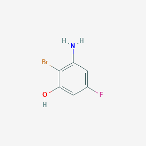 molecular formula C6H5BrFNO B1484781 2-Bromo-5-fluoro-3-hydroxyaniline CAS No. 1804906-53-3
