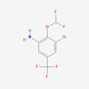 molecular formula C8H5BrF5NO B1484788 3-Bromo-2-difluoromethoxy-5-(trifluoromethyl)aniline CAS No. 1805024-90-1