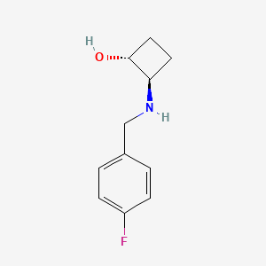 molecular formula C11H14FNO B1484795 trans-2-{[(4-Fluorophenyl)methyl]amino}cyclobutan-1-ol CAS No. 1841383-20-7