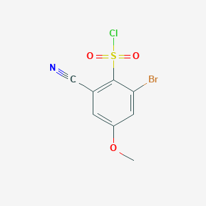 molecular formula C8H5BrClNO3S B1484799 2-Bromo-6-cyano-4-methoxybenzenesulfonyl chloride CAS No. 1807164-29-9