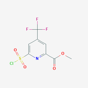 molecular formula C8H5ClF3NO4S B14848155 Methyl 6-(chlorosulfonyl)-4-(trifluoromethyl)pyridine-2-carboxylate 