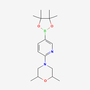 molecular formula C17H27BN2O3 B1484818 2,6-Dimethyl-4-(5-(4,4,5,5-tetramethyl-1,3,2-dioxaborolan-2-yl)pyridin-2-yl)morpholine CAS No. 1937265-38-7