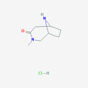 molecular formula C8H15ClN2O B1484824 3-Methyl-3,9-diazabicyclo[4.2.1]nonan-4-one hydrochloride CAS No. 2206968-04-7