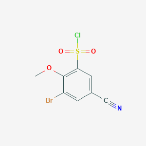 molecular formula C8H5BrClNO3S B1484841 3-Bromo-5-cyano-2-methoxybenzenesulfonyl chloride CAS No. 1804401-73-7