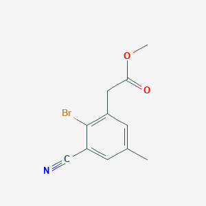 molecular formula C11H10BrNO2 B1484849 Methyl 2-bromo-3-cyano-5-methylphenylacetate CAS No. 1807082-07-0