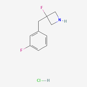 molecular formula C10H12ClF2N B1484855 3-Fluoro-3-[(3-fluorophenyl)methyl]azetidine hydrochloride CAS No. 2098120-71-7