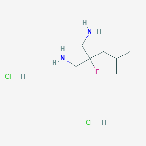 molecular formula C7H19Cl2FN2 B1484856 2-(Aminomethyl)-2-fluoro-4-methylpentan-1-amine dihydrochloride CAS No. 2098024-06-5