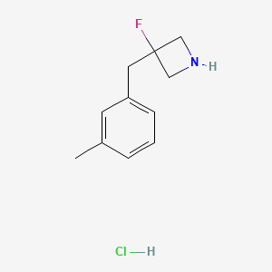 molecular formula C11H15ClFN B1484857 3-Fluoro-3-[(3-methylphenyl)methyl]azetidine hydrochloride CAS No. 2098022-81-0