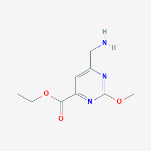 molecular formula C9H13N3O3 B14848615 Ethyl 6-(aminomethyl)-2-methoxypyrimidine-4-carboxylate 