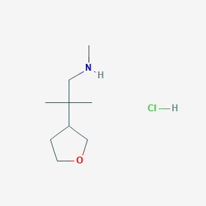 molecular formula C9H20ClNO B1484863 Methyl[2-methyl-2-(oxolan-3-yl)propyl]amine hydrochloride CAS No. 2098062-28-1