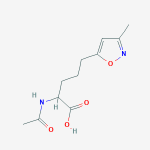molecular formula C11H16N2O4 B1484872 2-Acetamido-5-(3-methyl-1,2-oxazol-5-yl)pentanoic acid CAS No. 2097944-63-1