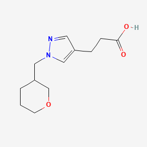 molecular formula C12H18N2O3 B1484875 3-{1-[(oxan-3-yl)methyl]-1H-pyrazol-4-yl}propanoic acid CAS No. 2098073-50-6