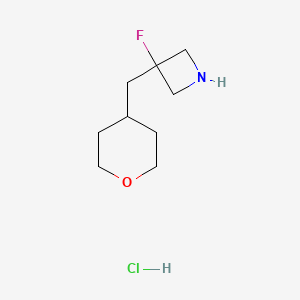 3-Fluoro-3-[(oxan-4-yl)methyl]azetidine hydrochloride