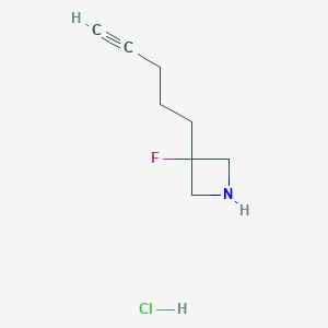 molecular formula C8H13ClFN B1484880 3-Fluoro-3-(pent-4-yn-1-yl)azetidine hydrochloride CAS No. 2098025-05-7