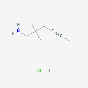 molecular formula C8H16ClN B1484881 2,2-二甲基己-4-炔-1-胺盐酸盐 CAS No. 2098007-90-8