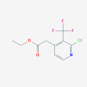 molecular formula C10H9ClF3NO2 B14848835 Ethyl 2-chloro-3-(trifluoromethyl)pyridine-4-acetate 