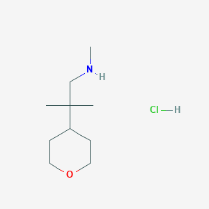 molecular formula C10H22ClNO B1484884 Methyl[2-methyl-2-(oxan-4-yl)propyl]amine hydrochloride CAS No. 2098062-24-7