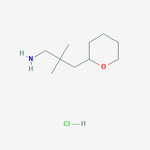 molecular formula C10H22ClNO B1484885 2,2-二甲基-3-(氧杂-2-基)丙-1-胺盐酸盐 CAS No. 2098063-00-2