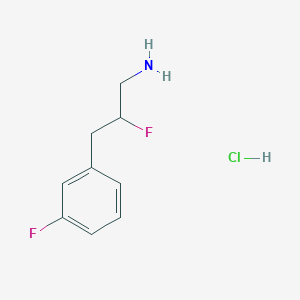 molecular formula C9H12ClF2N B1484892 2-Fluoro-3-(3-fluorophenyl)propan-1-amine hydrochloride CAS No. 2098120-57-9