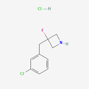 molecular formula C10H12Cl2FN B1484893 3-[(3-Chlorophenyl)methyl]-3-fluoroazetidine hydrochloride CAS No. 2098005-70-8