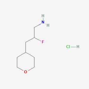 molecular formula C8H17ClFNO B1484896 2-氟-3-(氧杂环丁烷-4-基)丙烷-1-胺盐酸盐 CAS No. 2098111-06-7