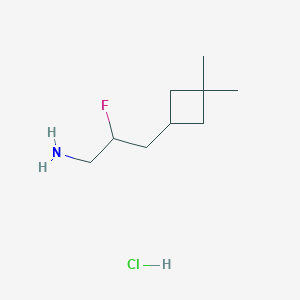 molecular formula C9H19ClFN B1484898 3-(3,3-二甲基环丁基)-2-氟丙-1-胺盐酸盐 CAS No. 2098006-72-3