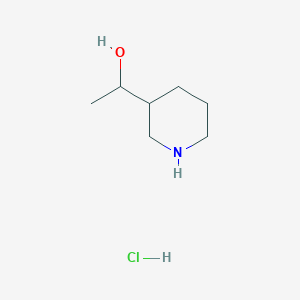 molecular formula C7H16ClNO B1484945 1-(3-Piperidinyl)-1-ethanol hydrochloride CAS No. 89855-06-1