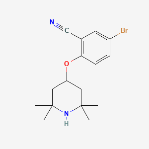 molecular formula C16H21BrN2O B1484951 5-Bromo-2-(2,2,6,6-tetramethylpiperidin-4-yloxy)benzonitrile CAS No. 2058319-88-1