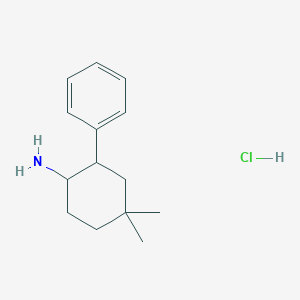 molecular formula C14H22ClN B1484954 4,4-二甲基-2-苯基环己-1-胺盐酸盐 CAS No. 2059971-65-0