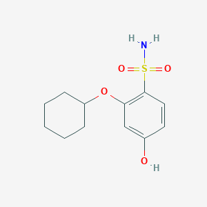 molecular formula C12H17NO4S B14849983 2-(Cyclohexyloxy)-4-hydroxybenzenesulfonamide 