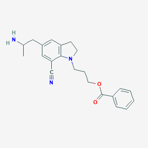 molecular formula C22H25N3O2 B148502 3-[5-(2-氨基丙基)-7-氰基-2,3-二氢吲哚-1-基]丙基苯甲酸酯 CAS No. 1338365-54-0