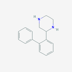 molecular formula C16H18N2 B14850315 2-Biphenyl-2-YL-piperazine 