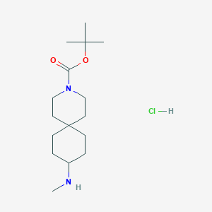 molecular formula C16H31ClN2O2 B1485057 Tert-butyl 9-(methylamino)-3-azaspiro[5.5]undecane-3-carboxylate hydrochloride CAS No. 2098015-25-7