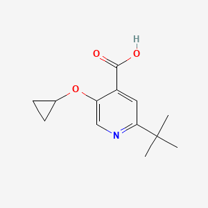 molecular formula C13H17NO3 B14850721 2-Tert-butyl-5-cyclopropoxyisonicotinic acid 