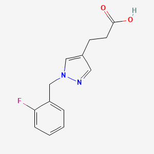 molecular formula C13H13FN2O2 B1485106 3-{1-[(2-fluorophenyl)methyl]-1H-pyrazol-4-yl}propanoic acid CAS No. 2097965-50-7
