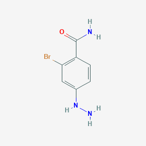 molecular formula C7H8BrN3O B14851119 2-Bromo-4-hydrazinylbenzamide 