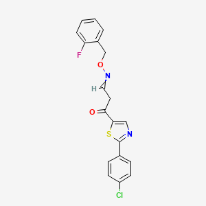 molecular formula C19H14ClFN2O2S B14851204 (E)-3-(2-(4-chlorophenyl)thiazol-5-yl)-3-oxopropanal O-2-fluorobenzyl oxime 