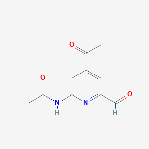molecular formula C10H10N2O3 B14851308 N-(4-Acetyl-6-formylpyridin-2-YL)acetamide 