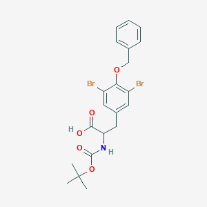 molecular formula C21H23Br2NO5 B14851342 3-(3,5-Dibromo-4-phenylmethoxyphenyl)-2-[(2-methylpropan-2-yl)oxycarbonylamino]propanoic acid 
