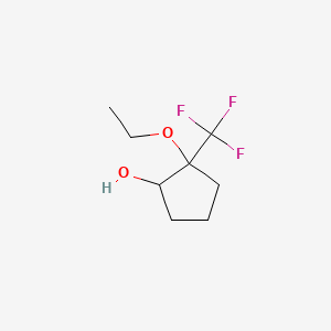 molecular formula C8H13F3O2 B14851413 2-Ethoxy-2-(trifluoromethyl)cyclopentan-1-ol 