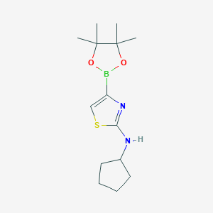 molecular formula C14H23BN2O2S B14851816 N-Cyclopentyl-4-(4,4,5,5-tetramethyl-1,3,2-dioxaborolan-2-YL)thiazol-2-amine 