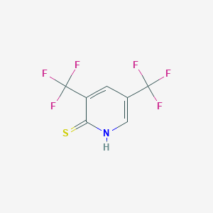 molecular formula C7H3F6NS B14851842 3,5-Bis(trifluoromethyl)-2-mercaptopyridine 