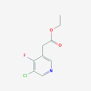 molecular formula C9H9ClFNO2 B14851940 Ethyl 3-chloro-4-fluoropyridine-5-acetate 