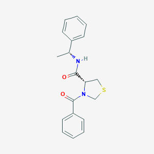 molecular formula C19H20N2O2S B148520 (4R)-3-Benzoyl-4-((R)-alpha-methylbenzylcarbamoyl)thiazolidine CAS No. 134931-74-1