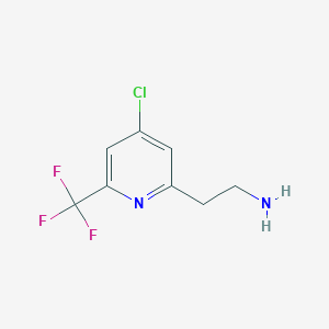 molecular formula C8H8ClF3N2 B14852181 2-[4-Chloro-6-(trifluoromethyl)pyridin-2-YL]ethanamine 