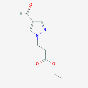 molecular formula C9H12N2O3 B1485225 ethyl 3-(4-formyl-1H-pyrazol-1-yl)propanoate CAS No. 2097976-75-3