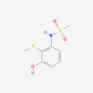 molecular formula C8H11NO3S2 B14852382 N-(3-Hydroxy-2-(methylthio)phenyl)methanesulfonamide 