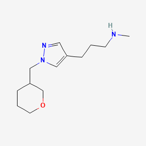 molecular formula C13H23N3O B1485245 methyl(3-{1-[(oxan-3-yl)methyl]-1H-pyrazol-4-yl}propyl)amine CAS No. 2098086-77-0